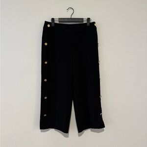 LOFT Black Wide-Leg Trousers
